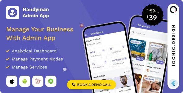 Handyman Admin App Mobile App Template